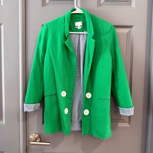 Jules & Leopold Vibrant Green Double-Breasted Blazer